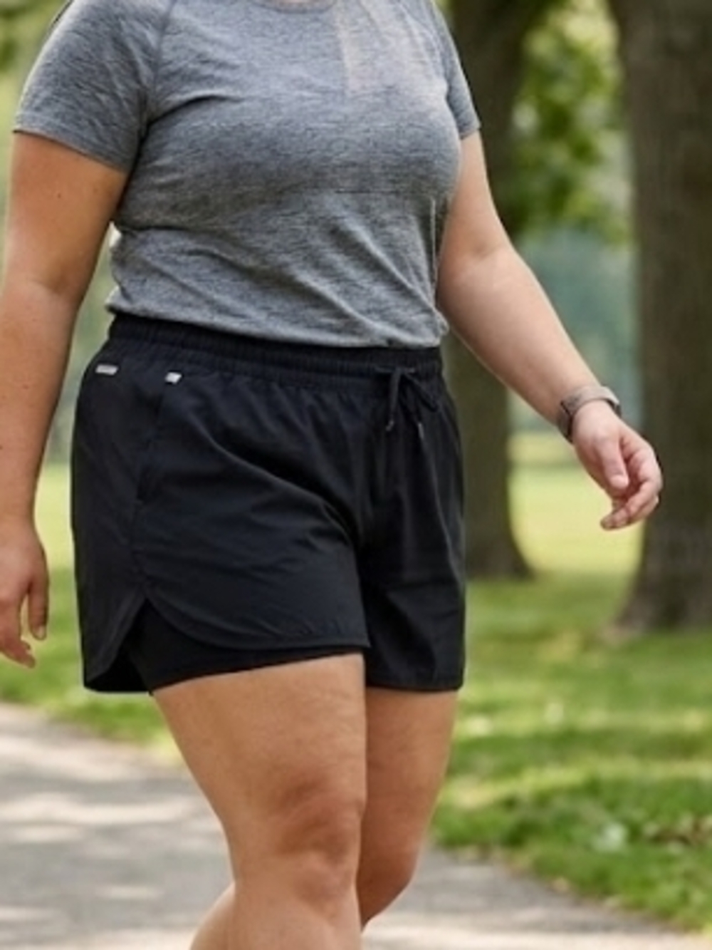 Women's Black Athletic Running Shorts with Drawstring Waist